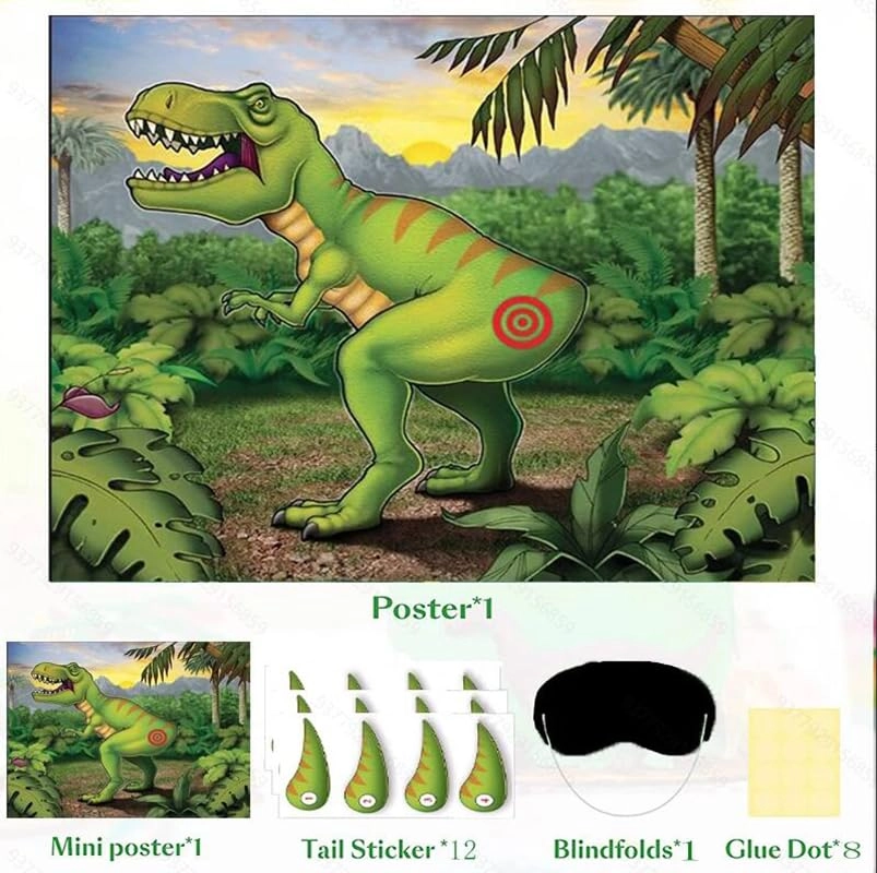 Pin Tail On Dinosaur Game - Kid 1Pc 12pcs