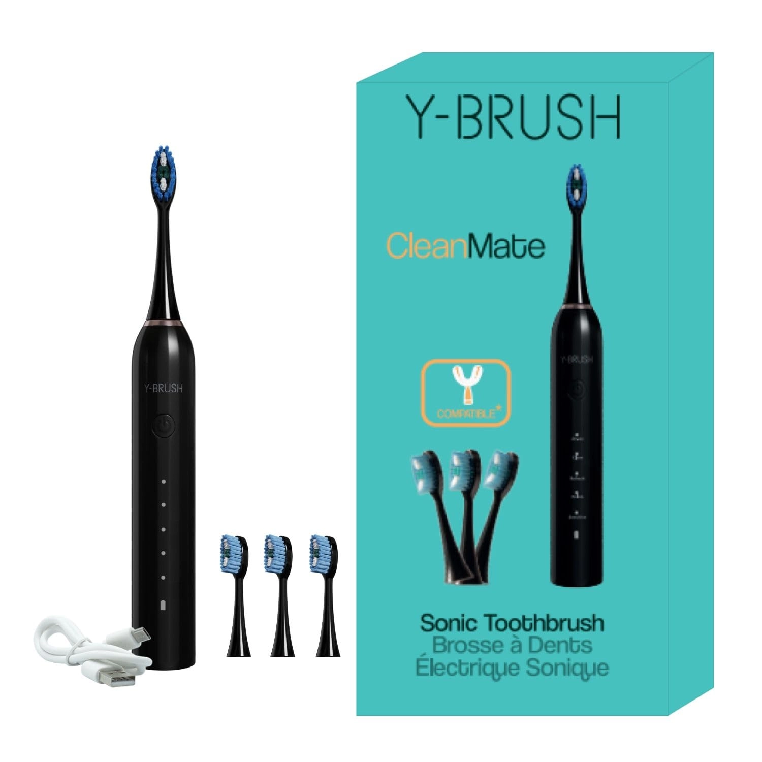 Y-Brush CleanMate - Sonic Electric Toothbrush 2 Months Battery Life