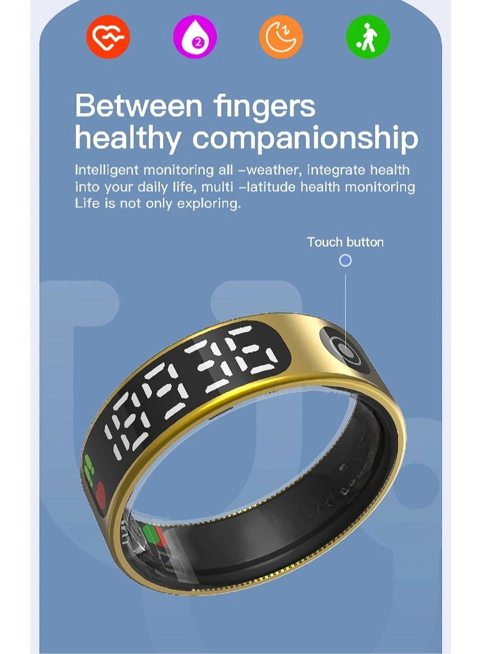 SR09 - Smart Ring IP68 Waterproof Heart Rate Monitor