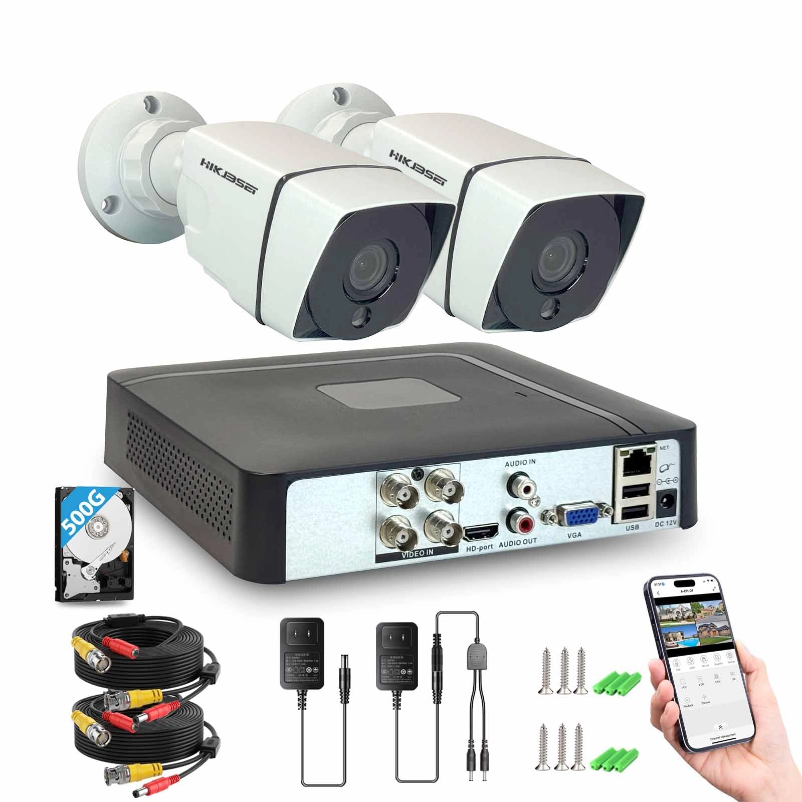 HIKJBSET Security Camera System 1080P