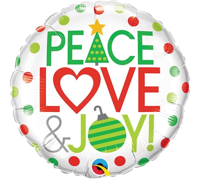 Qualatex Peace Love & Joy Christmas Foil