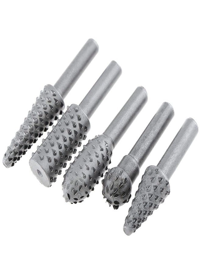 UPTODATETOOLS Rotary Burr Rasp - Carbon 5Pcs 1/4 Inch Shank