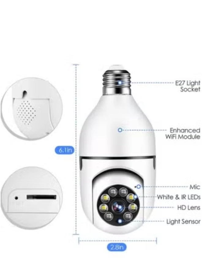 Wireless Light Bulb Camera 1080P