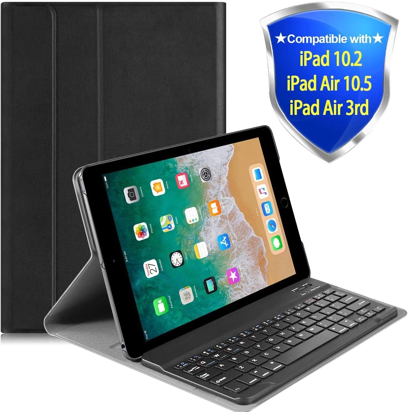 Keyboard Case with Pencil Holder for New iPad 8th Generation (2020) / 7th Generation (2019) 10.2-inch