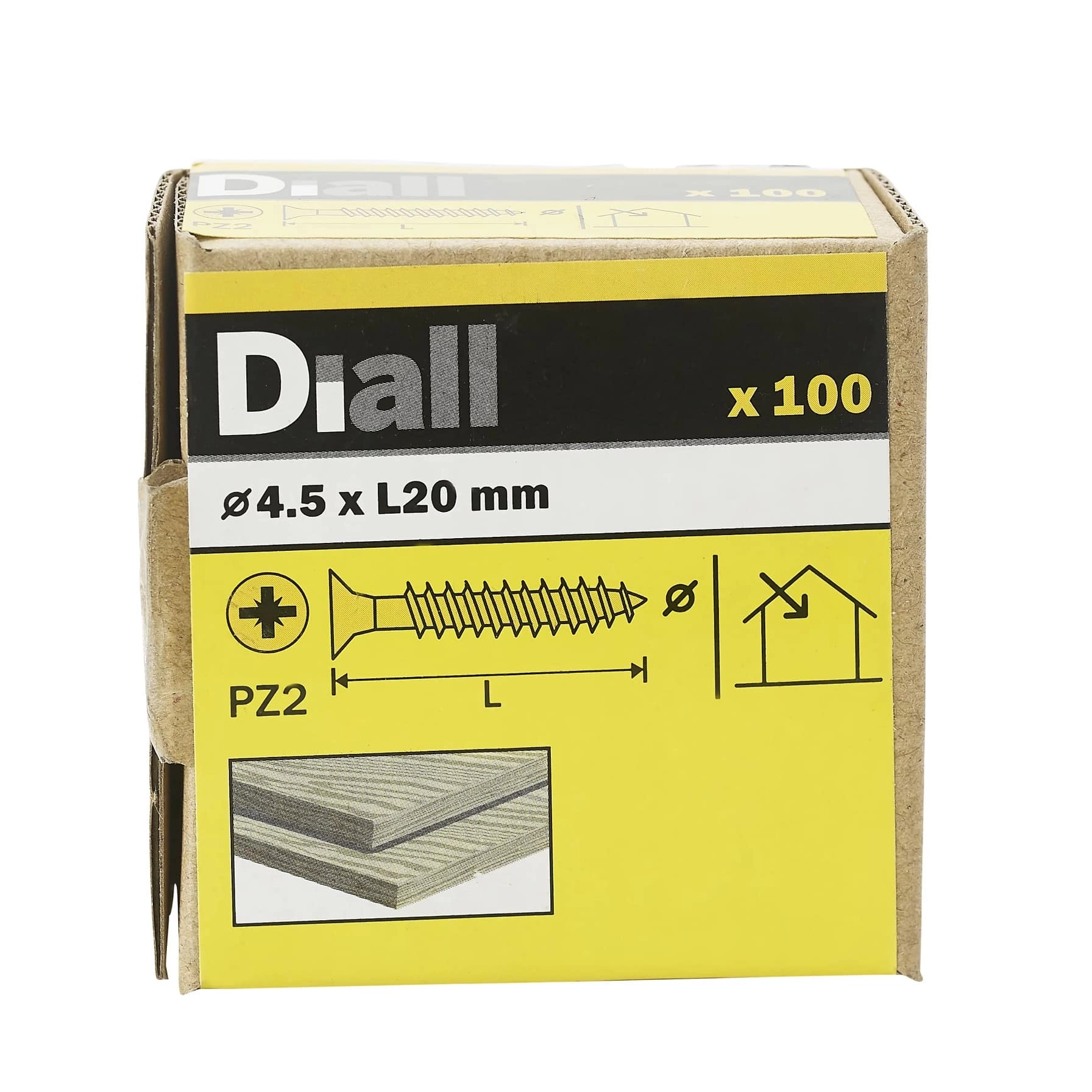 Diall Zinc-Plated Carbon Steel Wood Screw Pack 4.5mm 20mm