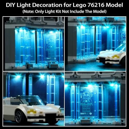 Lighting Kit for LEGO Iron Man Armory 76216 - ABS less than 5V