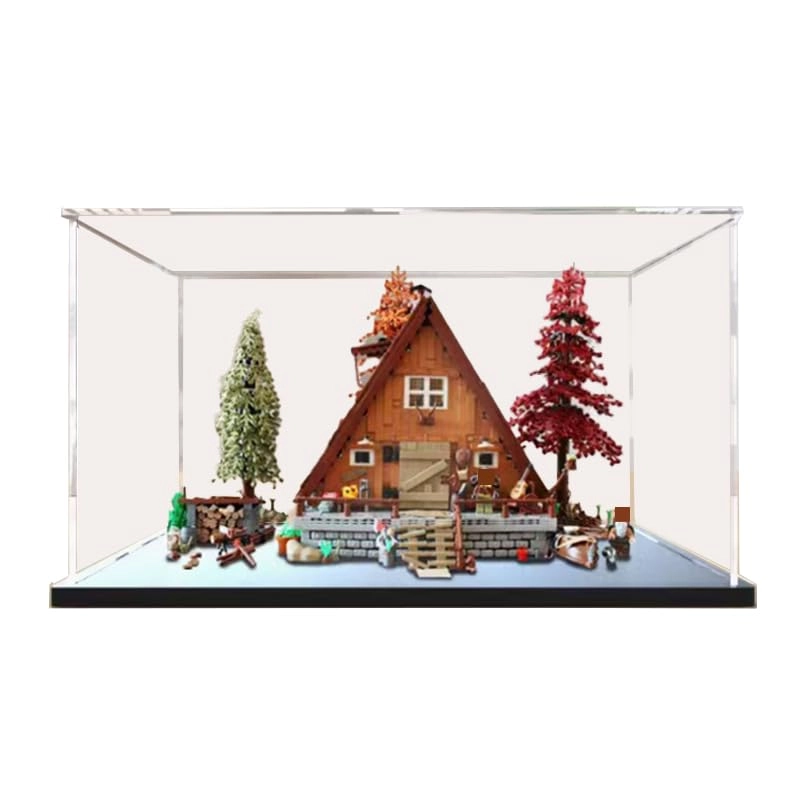 HCAEIOFJ A-Frame Cabin Display Box (21338) - 50x35x30cm Mirror Bottom+background