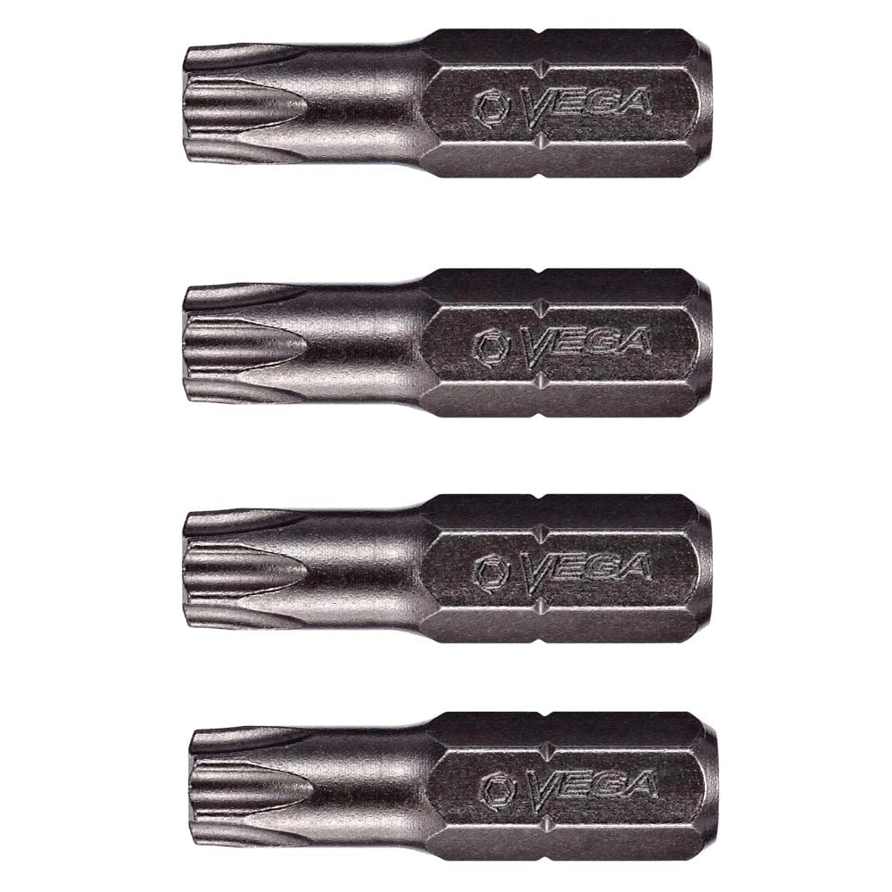 VEGA Industries T25 TORX Security Star Bits - Pack of 4 1"