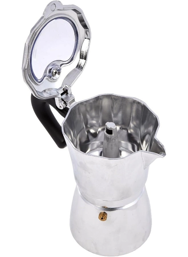 Kitchencraft World Of Flavours Italian Espresso Coffee Maker - 300ml 5 Cup Clear Lid