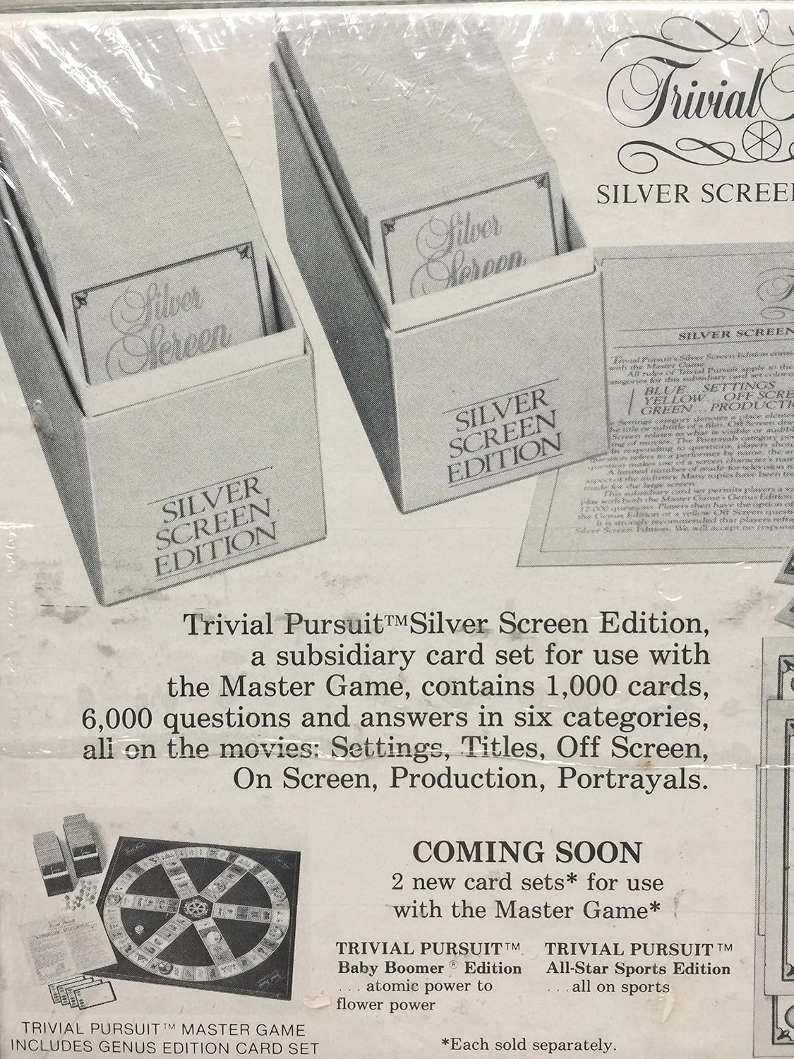 Trivial Pursuit Silver Screen Edition Subsidiary Card Set