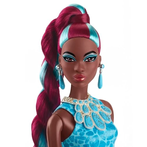 Barbie Crystal Fantasy Collection Amethyst Doll - Genuine Stone Necklace Ages 18+