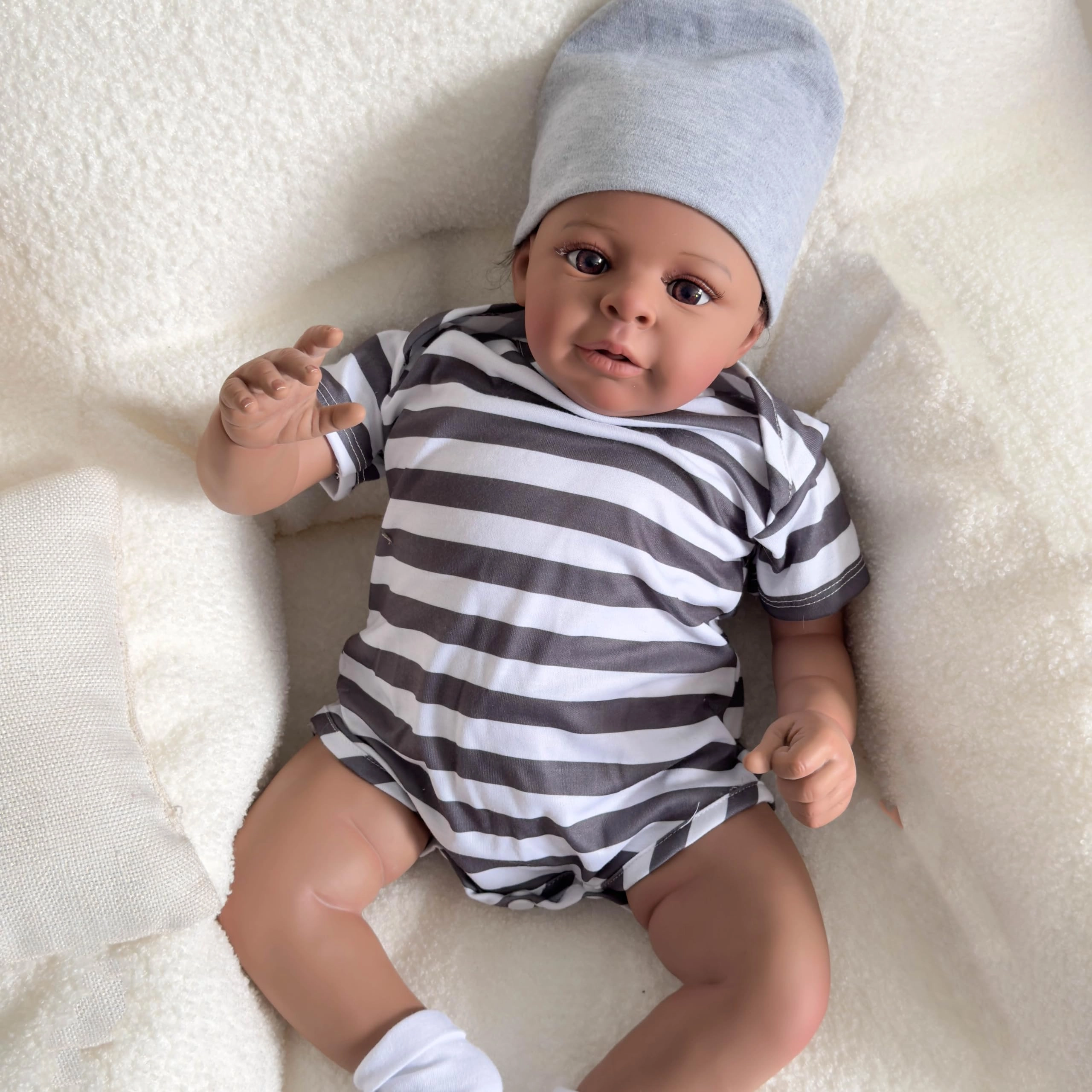 Nanjing Tianzeng Gifts Co.,Ltd Jaylan Reborn Baby Doll - 19 Inches Silicone Vinyl Black Ages 3+