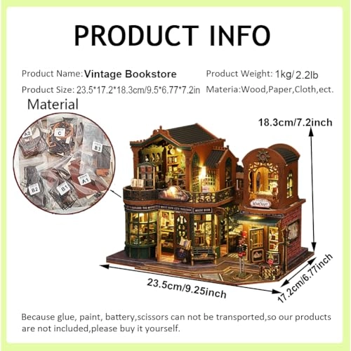 Miniature Wooden Dollhouse Furniture Kit - Creative Room 1:24