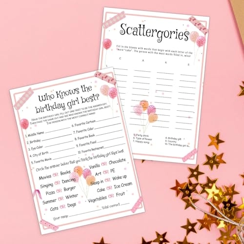 Birthday Party Games - 20 pieces Kid