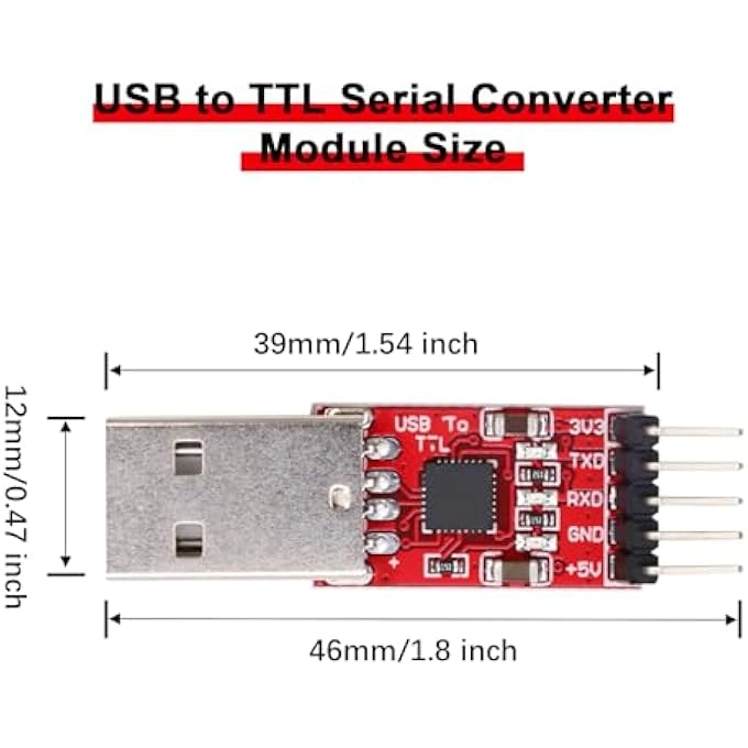 USB TO TTL CP2102 - USB Type A male connector 3.3V 5V