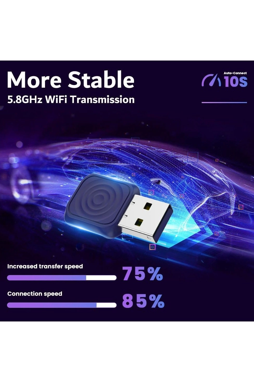 3.0 Wireless CarPlay Adapter - VW Audi Ford Sync 3 Mazda Mercedes Honda Chevy Subaru Porsche Hyundai Kia Lexus Gmc Acura