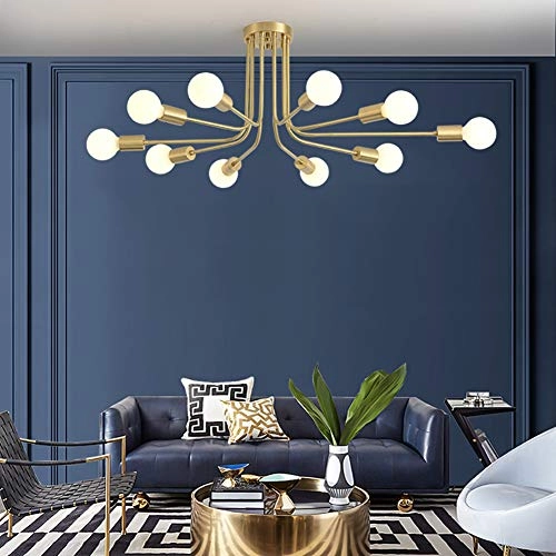 Full Copper Glass Chandelier - 7 Heads 90*27*30cm