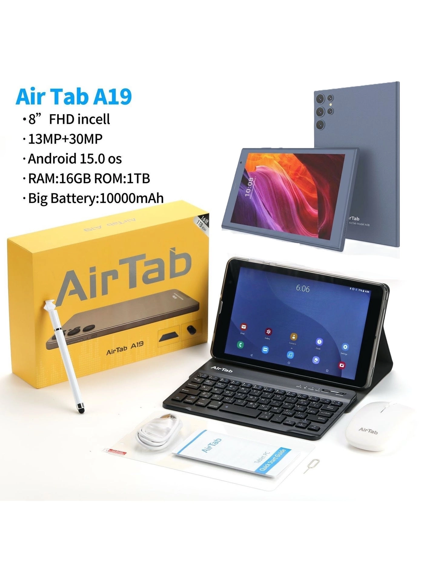 A19 Tablet 8" Wi-Fi 16GB RAM 1TB