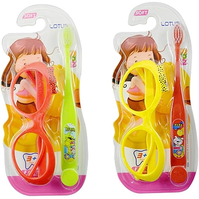 FITTO Children's Toothbrush Set with Sunglasses - Mixed Colors 1-Piece Pack