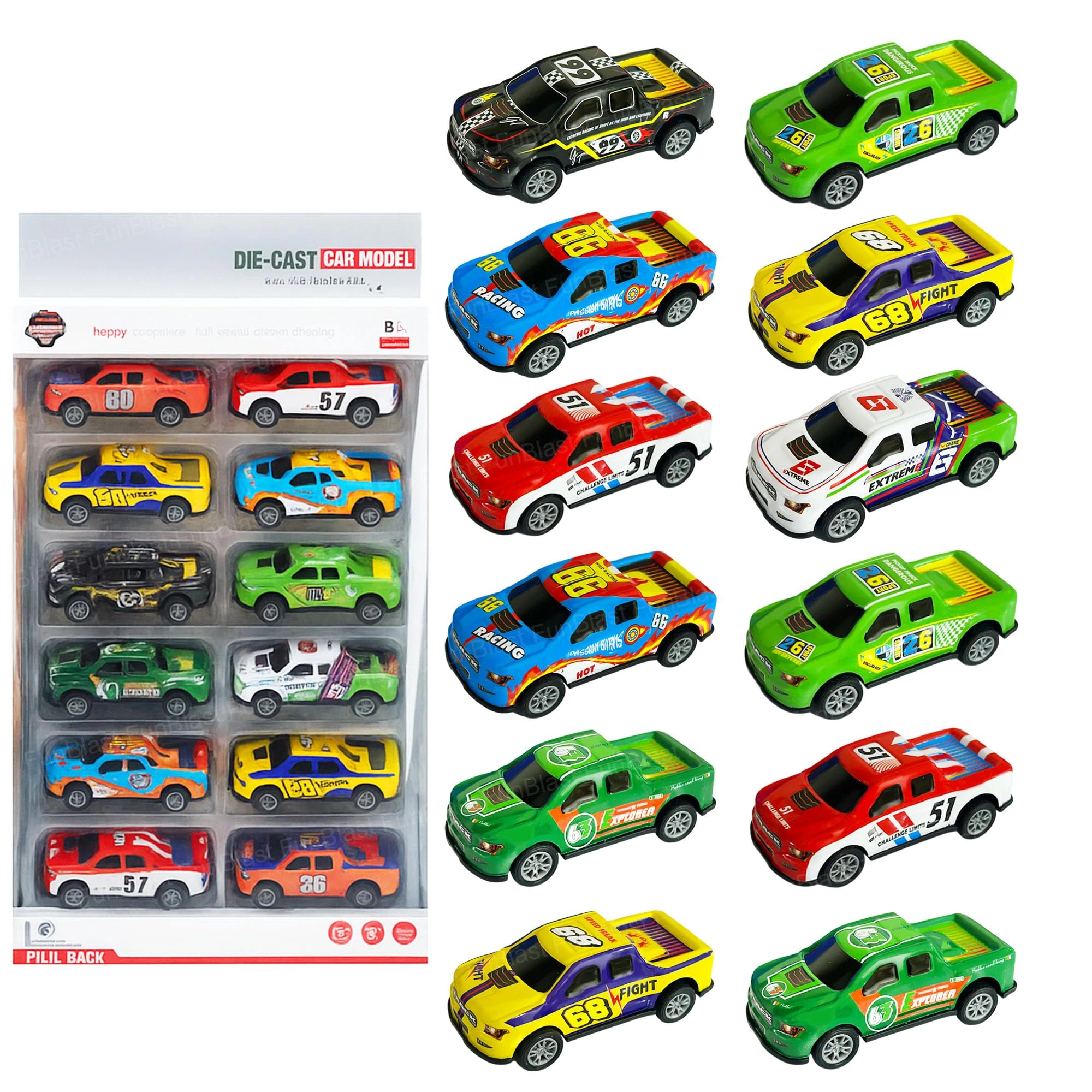 Pull Back Vehicles - 10 pcs