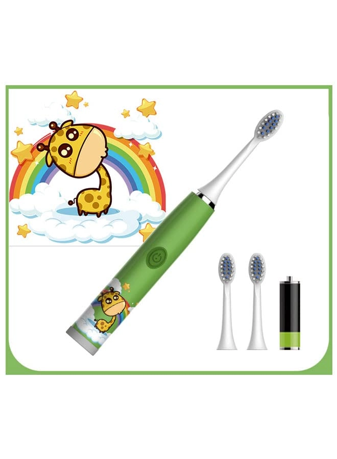 Kids Automatic Electric Toothbrush - Ultrasonic IPX7 3 Brush Heads