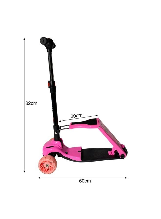 Folded Seat And Adjustable Handlebar 3-Wheel Kick Scooter – LED Foldable
