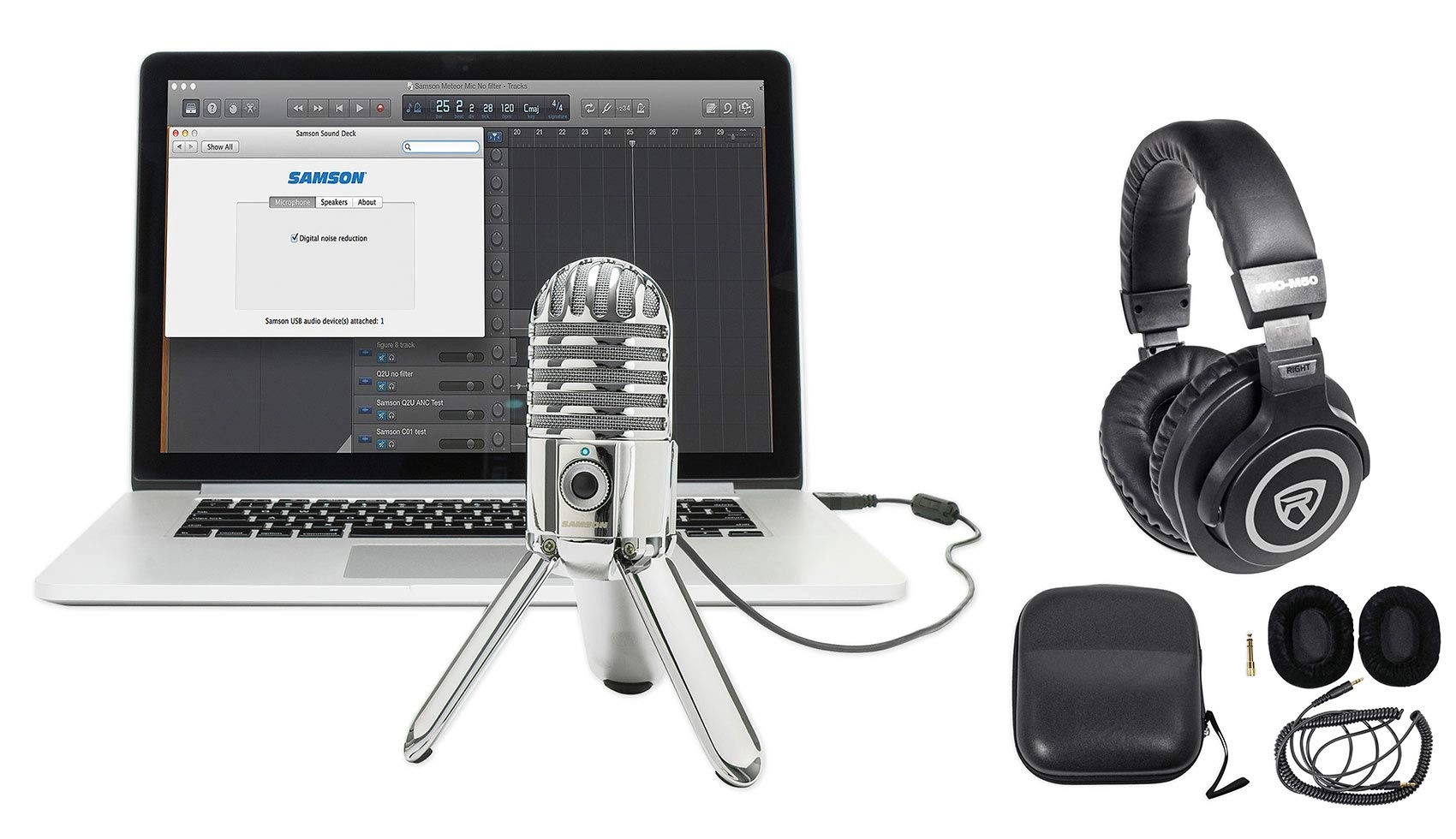 Samson Meteor Mic USB Microphone + PRO-M50 3.5mm-Mini-Jack Microphone