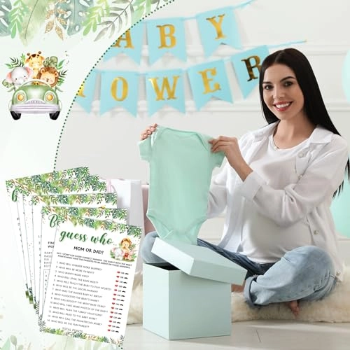 Safari Animal Baby Shower Games - English 6 - 15 years 302 Pcs