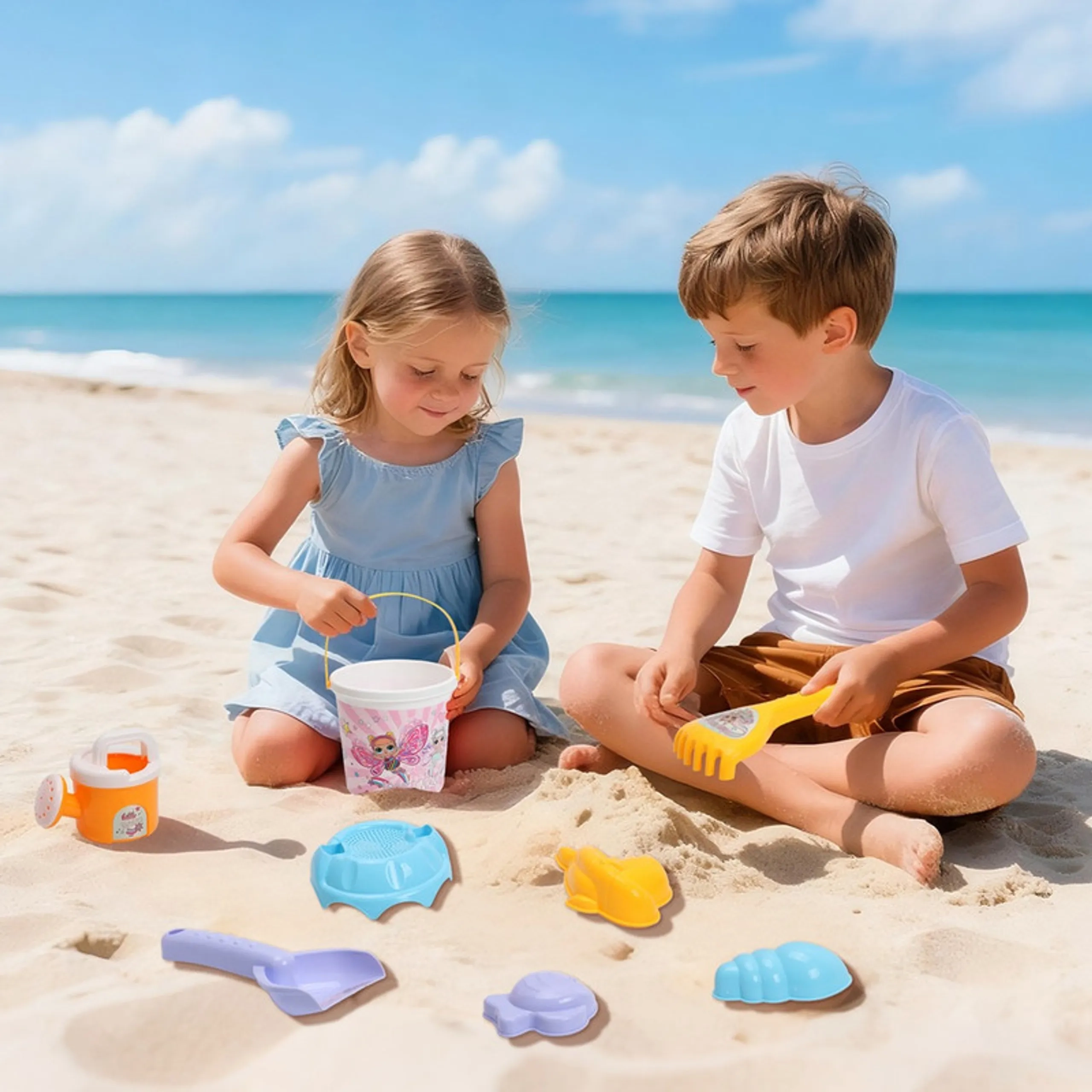 LOL Fairies Beach Bucket Playset - Multicolor 7 Pcs
