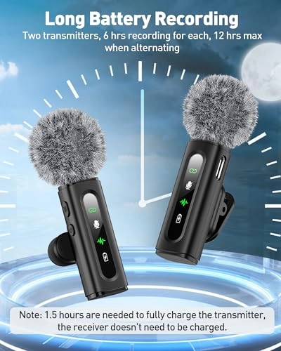 Wireless Lavalier Microphone - 2 Wireless Microphone Transmitters