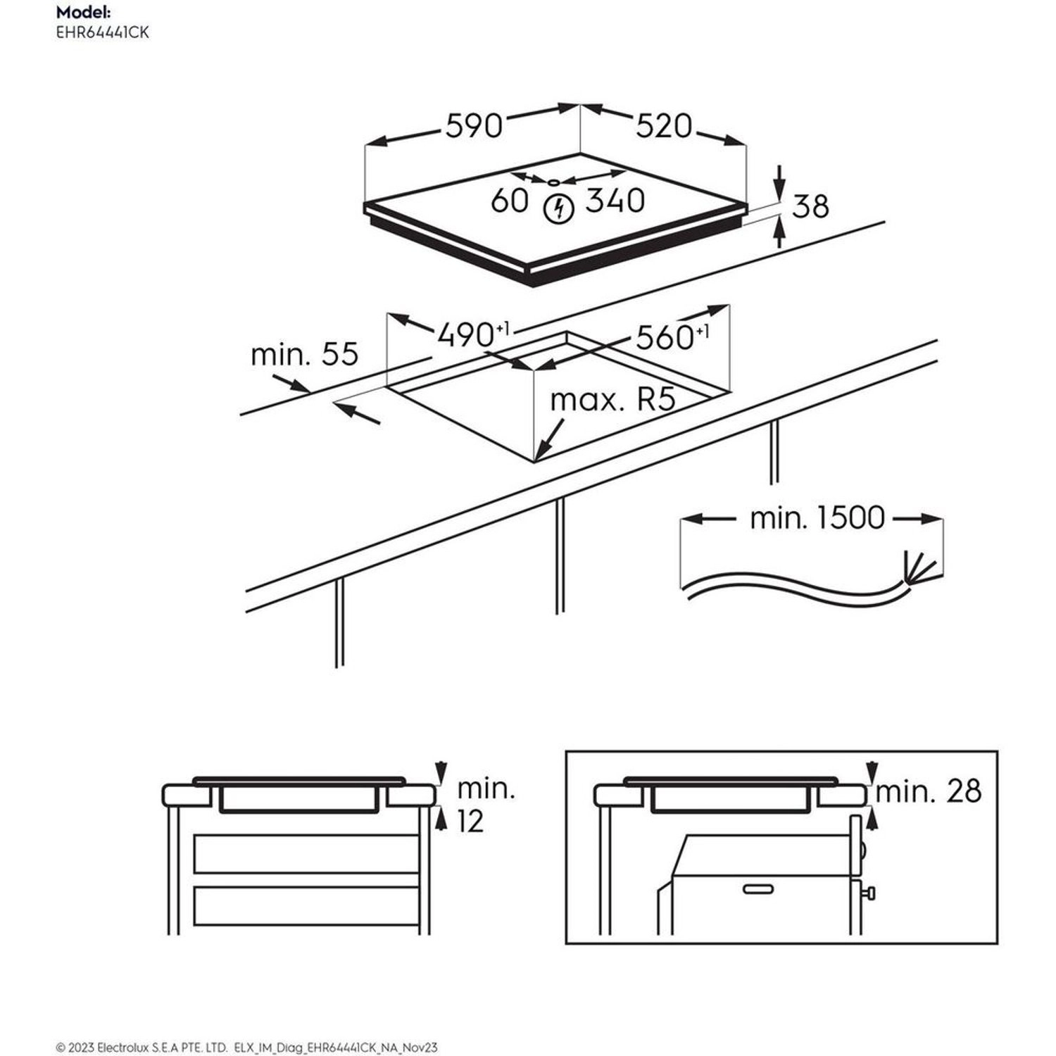 EHR64441CK Ceramic hob
