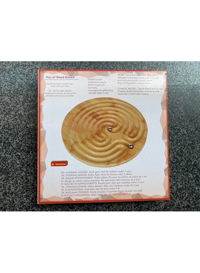 2-in-1 Solitaire and Labyrinth Game Set - Classic one Player 25cm 9.8”