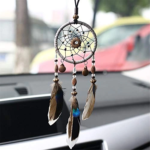 Dreamcatcher - Siderosphere, feathers, lines, wood beads.