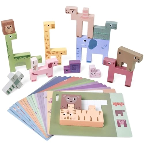 Vileafy Wooden Stacking Puzzles - 2 year old 15 pieces