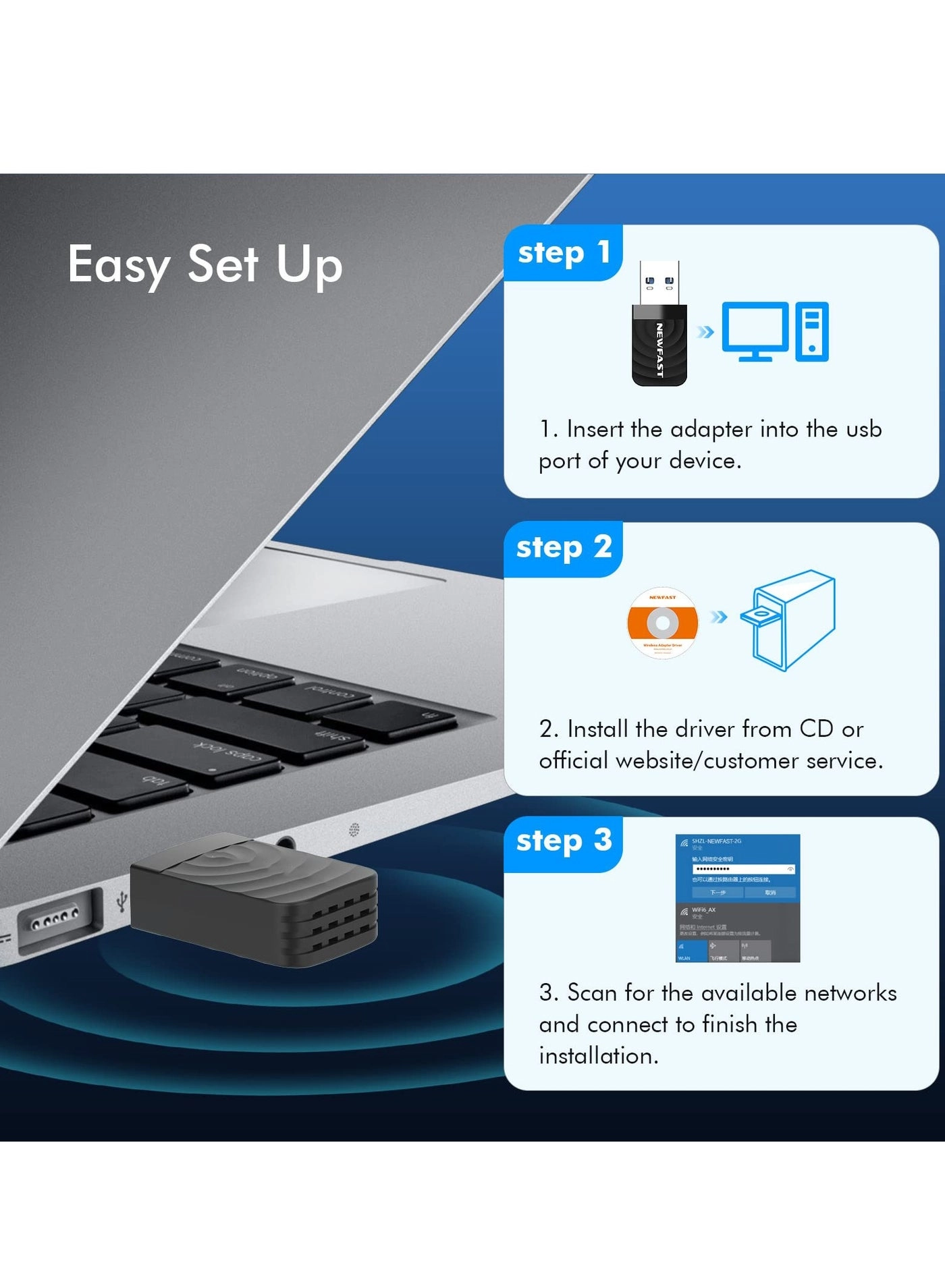USB WiFi Adapter - 2.4GHz/5GHz