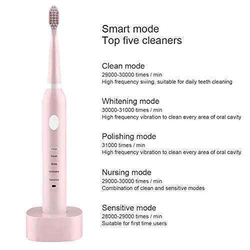 Smart electric toothbrush - 6 Brush Heads Sonic 5 Modes