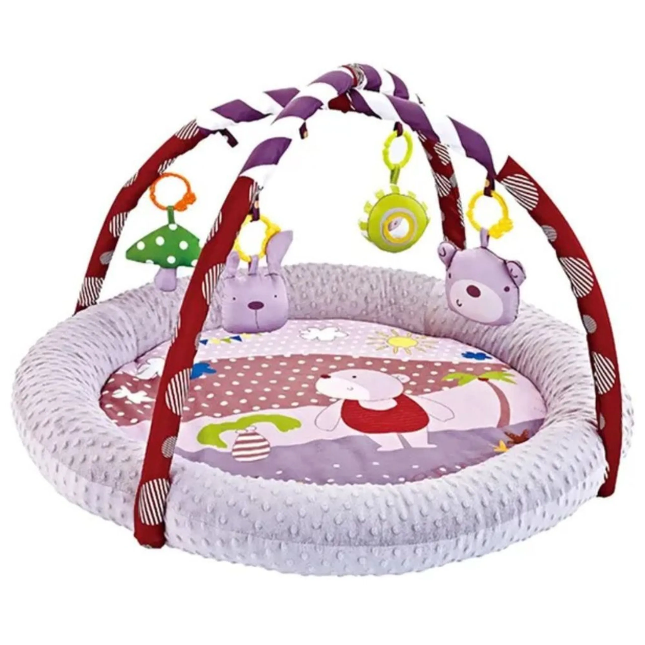 Little Angel Baby Round Comfy Play Mat & Activity Gym - Suitable for 0 months & above