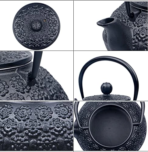 Trottubin Cast Iron Kettle Teapot - Iron Ceramic Stainless Steel Copper Cast Iron 1200 ml
