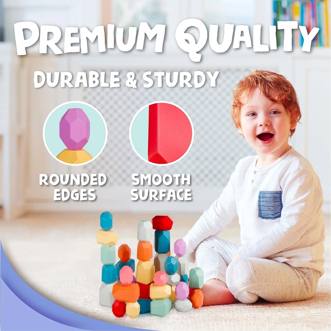 Wooden Stacking Blocks - 3 Years Old 40pcs
