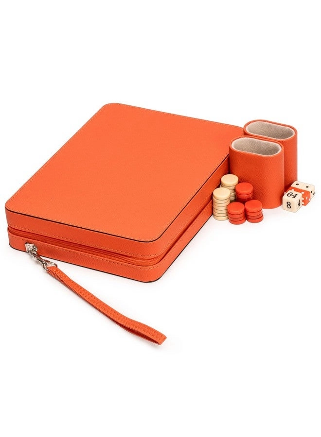 Backgammon Mini Game Set - Magnetic Travel Leatherette