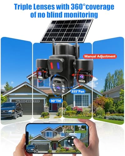 Solar 3-Lens Security Camera 2K