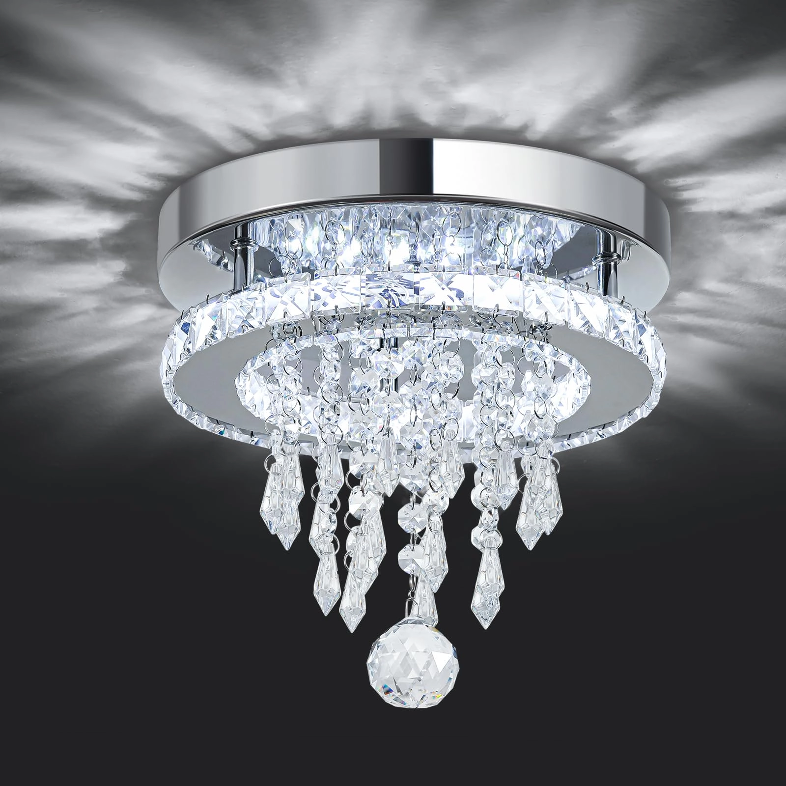 Crystal Ceiling Light - 3000k-6000k Dimmable