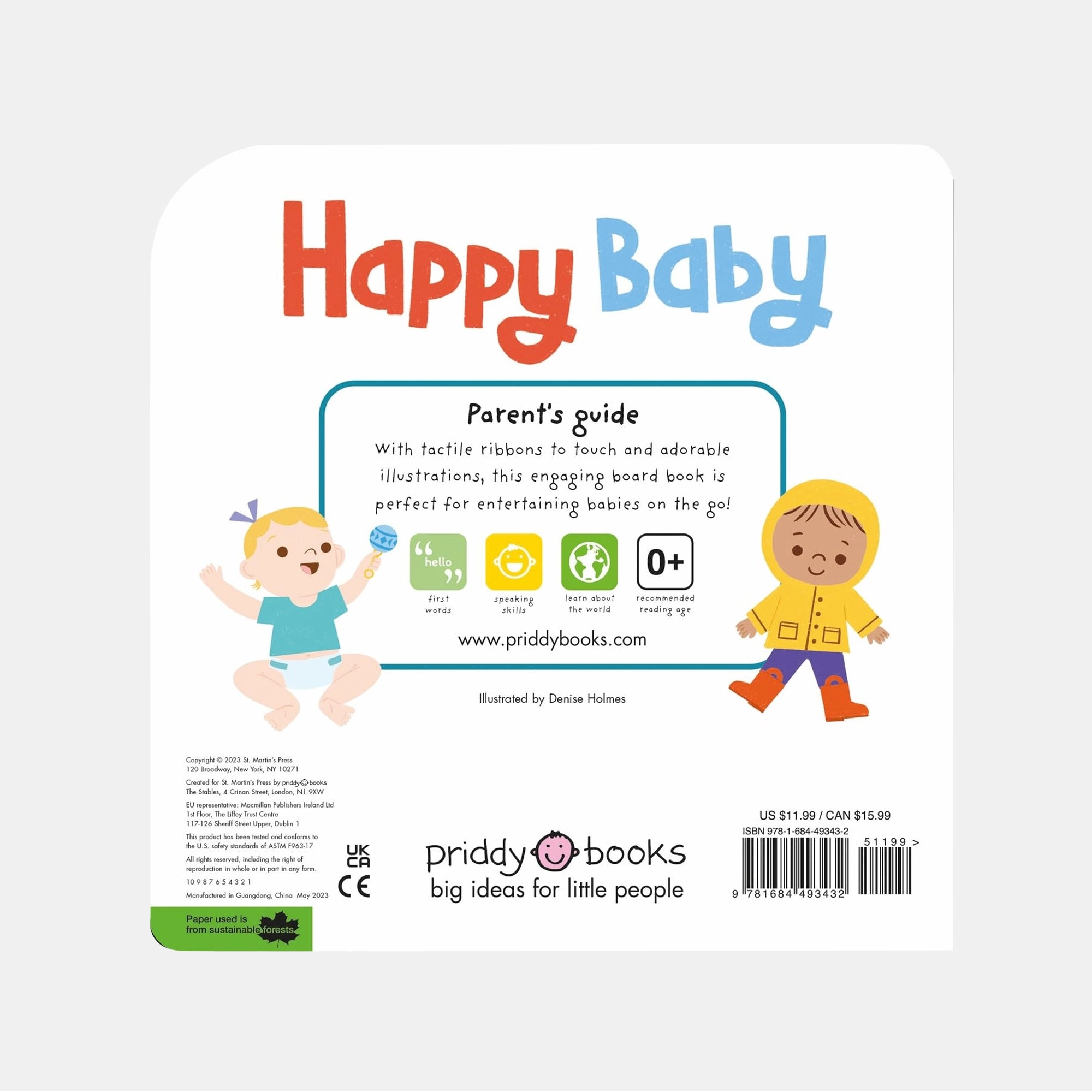 Happy Baby First Words Board Book - Newborn