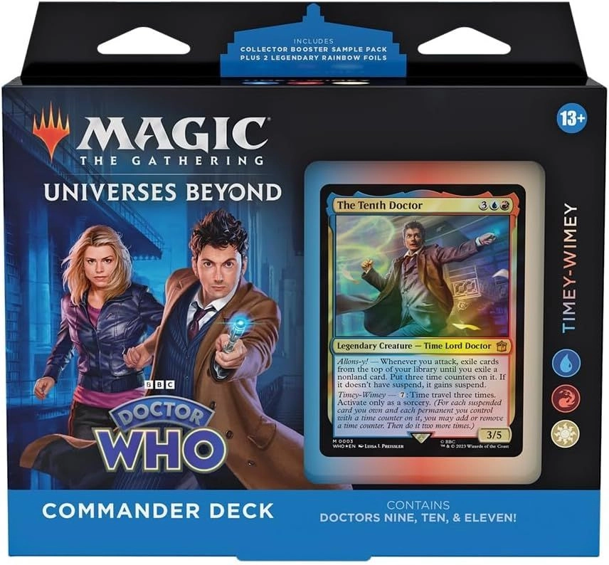 Doctor Who Commander Deck - 100-Card + Collector Booster Sample Pack - 2-Card + Accessories