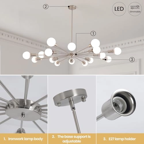 Sputnik Pendant Chandelier - 72cm to 102cm