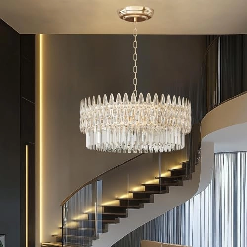 Round Crystal Chandelier - 6000K 4000K 3000K