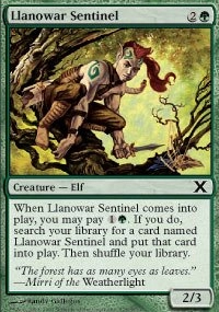Wizards of the Coast Llanowar Sentinel 275/383 - Tenth Edition Common