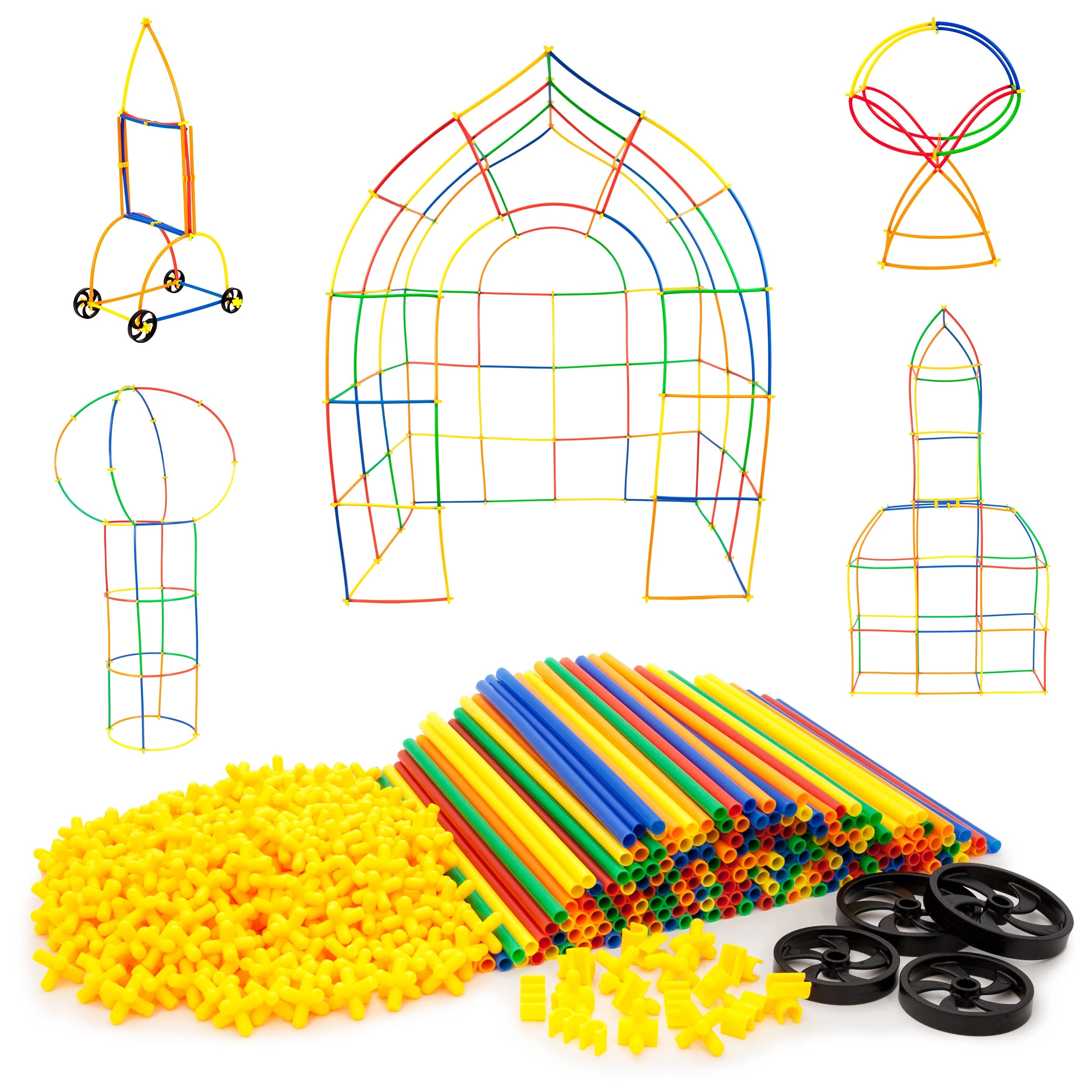 PicassoTiles Straw Building Set - 600pcs