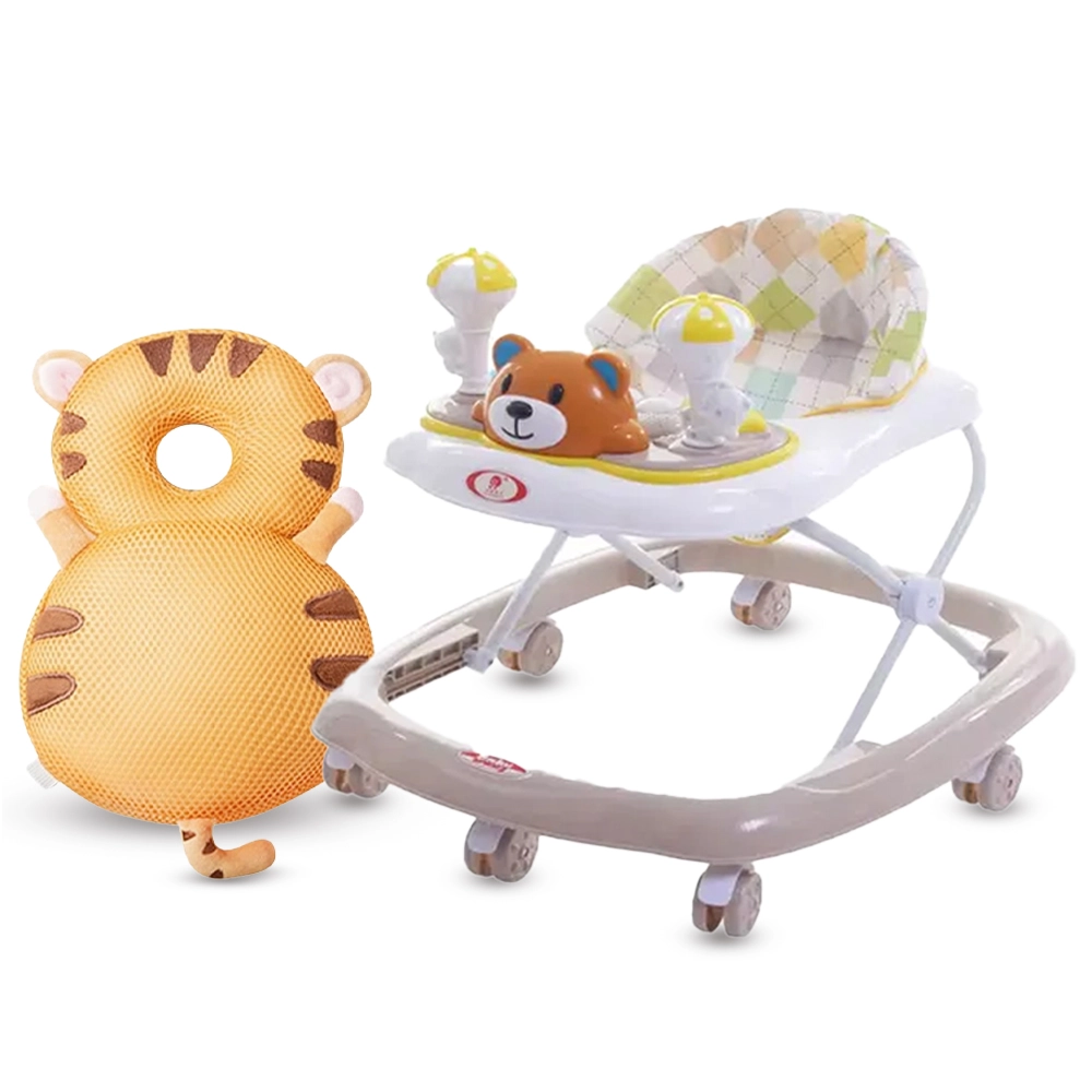 Baby Walker - Coffee + Head Protection Pillow - Blue