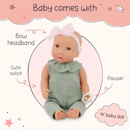 Realistic Baby Doll - Fair Skintone Blue Eyes Green Jumper Outfit Ages 2+